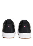 Tommy Hilfiger Geri Dönüştürülmüş Suni Deri - Geri Dönüştürülmüş Polyester Siyah Erkek Günlük Ayakkabı TH HI VULC CORE LOW CLEAT LTH