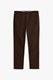 Erkek Denton Düz Paça Chino Pantolon - Kahverengi | 32/32