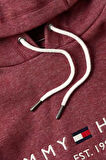 Erkek Kapüşonlu Logo Baskılı Sweatshirt - Bordo | M