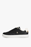 Kadın TH Monogram Plaque Court Sneakers - Siyah | 37