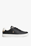 Kadın TH Monogram Plaque Court Sneakers - Siyah | 37