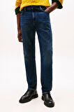 Erkek Regular Fit Düz Paça Eskitme Görünümlü Jean Pantolon - Lacivert | 34/32