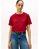 Tommy Hilfiger RWB Pike Bisiklet Yaka Kısa Kollu Kadın T-shirt WW0WW47310XIT