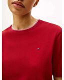 Tommy Hilfiger RWB Pike Bisiklet Yaka Kısa Kollu Kadın T-shirt WW0WW47310XIT