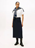 Tommy Hilfiger Yuvarlak Yaka Düz Beyaz Kadın T-Shirt WW0WW47458YBL