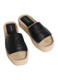 Calvin Klein Siyah Kadın Deri Terlik FLATF ESPA MULE LTH MG
