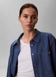Calvin Klein Jeans Lacivert Kadın Denim Gömlek NEW DAD SHIRT ANNAPOLIS SKY