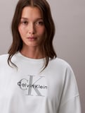 Calvin Klein Kısa Kollu Kutulu Kesim Kısa Monologo Kadın Beyaz T-shirt LV047F828G-YAF
