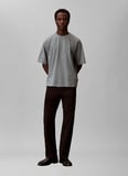 Calvin Klein Gri Erkek T-Shirt LV04LF211G5K3_SS EASY BAR JACQUARD