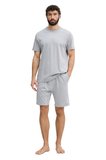 Calvin Klein Erkek Gri Kısa Kollu Şortlu Pijama Takımı LV00NM2900 