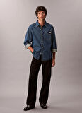 Calvin Klein Jeans Regular Fit Mavi Erkek Denim Gömlek LV04RD764G011 CLASSIC HARBOUR BLUE