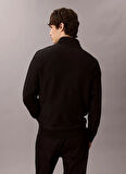 Calvin Klein Jeans Fermuarlı Yaka Siyah Erkek Sweatshırt LV04RD236GUB1 LS PREMIUM TERRY MICR