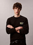 Calvin Klein Jeans Bisiklet Yaka Siyah Erkek Sweatshırt LV04RD206GUB1 PREMIUM FLEECE LOGO C