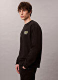 Calvin Klein Jeans Bisiklet Yaka Siyah Erkek Sweatshırt LV04RD206GUB1 PREMIUM FLEECE LOGO C