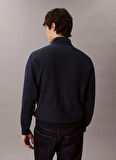 Calvin Klein Jeans Fermuarlı Yaka Lacivert Erkek Sweatshırt LV04RD236GCEF LS PREMIUM TERRY MICR