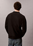 Calvin Klein Jeans Bisiklet Yaka Siyah Erkek Sweatshırt LV04RD234GUB1 LS PREMIUM TERRY MONO