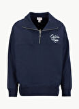 Calvin Klein Jeans Fermuarlı Yaka Lacivert Erkek Sweatshırt LV04RD205GCEF PREMIUM FLEECE LOGO F