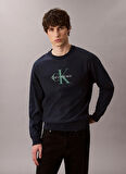 Calvin Klein Jeans Bisiklet Yaka Lacivert Erkek Sweatshırt LV04RD234GCEF LS PREMIUM TERRY MONO