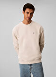 Calvin Klein Jeans Bisiklet Yaka Krem Erkek Sweatshırt LV04RC296G67U LS EU 350TERRY MONOGR