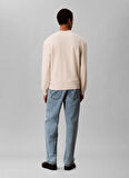Calvin Klein Jeans Bisiklet Yaka Krem Erkek Sweatshırt LV04RC296G67U LS EU 350TERRY MONOGR