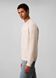 Calvin Klein Jeans Bisiklet Yaka Krem Erkek Sweatshırt LV04RC296G67U LS EU 350TERRY MONOGR
