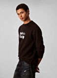 Calvin Klein Bisiklet Yaka Siyah Erkek Sweatshırt LV04LD242GUB1_LS EU 350TERRY CALVIN