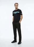 Calvin Klein Jeans Siyah Erkek Standart Baskılı T-Shirt LV04RE811GUB1 Siyah T-Shirt