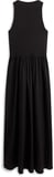 GOLD BUTTON POPLIN MIX DRESS Kadın Siyah Elbise - WW0WW49628