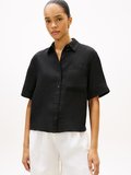 ESS LINEN SS SHIRT Kadın Siyah KK Gömlek - WW0WW48925