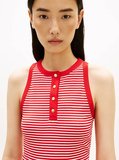 GOLD BUTTON HENLEY TOP Kadın Kırmızı T-Shirt - WW0WW49251