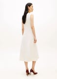 Tommy Hilfiger Krem Kadın Elbise GOLD BUTTON LONG MIDI DRESS NS