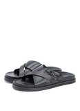 Tommy Hilfiger Siyah Erkek Deri Terlik FLAG HARDWARE LTH SANDAL