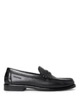 Tommy Hilfiger Siyah Erkek Deri Klasik Ayakkabı HILFIGER PENNY CRUST LTH LOAFER