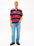 Tommy Jeans Kırmızı Erkek Standart Fit Çizgili Polo T-Shirt DM0DM22702XL8 Kırmızı Polo T-Shirt
