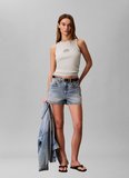 Calvin Klein Jeans Beyaz Kadın Atlet SL 2X2 BABY RIB LOGO CREW TANK