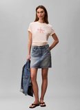 Calvin Klein Jeans Yuvarlak Yaka Krem Kadın T-Shirt HERO SS CLASSIC MONOLOGO CNECK T