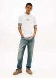 Tommy Jeans Ekru Erkek Regular Fit Baskılı T-Shirt DM0DM22532YBL Ekru T-Shirt