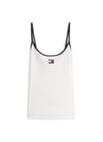 Tommy Jeans Ekru Kadın T-Shirt TJW SLIM BADGE STRAPPY TOP