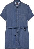 TOMMY HILFIGER Kadın Marka Logolu Günlük Kullanıma Uygun Denim Mavi Elbise DW0DW22787 1A5