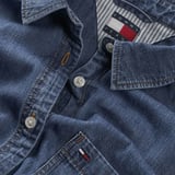 TOMMY HILFIGER Kadın Marka Logolu Günlük Kullanıma Uygun Denim Mavi Elbise DW0DW22787 1A5