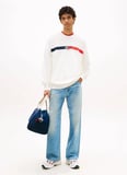 Tommy Jeans Bej Erkek Regular Fit Baskılı Sweatshirt DM0DM23019YBL Ekru Sweatshirt