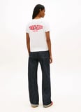 Tommy Jeans Ekru Kadın  T-Shirt TJW REG WAVY FLAG SS TEE EXT