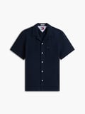 TJM REG LINEN BLEND CAMP SS EXT Erkek Mavi KK Gömlek - DM0DM23058