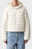 Calvin Klein Kapitoneli Regular Fit Kapüşon Yaka Mont LV047G505GYAS Bayan MONT LV047G505G YAS KREM