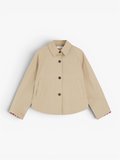 COTTON SHORT JACKET Kadın Bej Mont - WW0WW49844