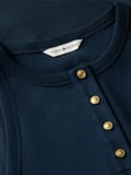 GOLD BUTTON POPLIN MIX DRESS Kadın Mavi Elbise - WW0WW49628