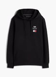 Tommy Hilfiger Siyah Erkek Kapüşon Regular Fit Logo Baskılı Sweatshirt MN0MN00079BDS
