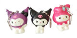(3 Adet ) Kuromi Squishy Ufak Boy 6x5 cm Farklı Renkler
