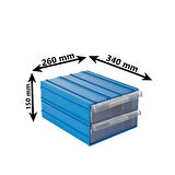 Sembol 512 Plastik Çift Çekmeceli Kutu 340X260x150mm 6 Adet