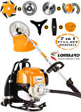 Lombard İtalia 20 HP 7 İN 1 Sırt Tipi Benzinli Motorlu Ot Çalı Tırpanı Çim Biçme Makinesi Canavar Başlık